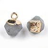 Electroplate Natural Labradorite Star Cut Round Charms G-S344-08E-2