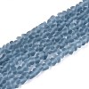 Frosted Transparent Glass Beads Strands GLAA-N016-4mm-29-1