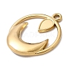 Moon 304 Stainless Steel Pendant Cabochon Setting STAS-P454-10G-2
