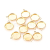 Brass Pendant Cabochon Settings X-KK-B534-D-G-1