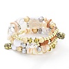 Alloy & Resin Beads Three Loops Wrap Style Bracelet BOHO-PW0001-044A-2