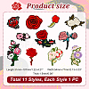AHADERMAKER 1Set Rose & Plum Blossom Cloth Embroidery Applqiues PATC-GA0001-25-2