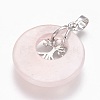 Natural Rose Quartz Pendants G-F573-C12-4