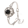 Rotating Sun Natural Obsidian Link Bracelets GG-CBA0251-11P-10-4