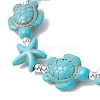 Synthetic Turquoise Beaded Stretch Bracelets for Men Women BJEW-JB11761-02-3