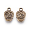 Mexico Holiday Day of the Dead Sugar Skull Tibetan Style Alloy Metal Pendants TIBEP-21061-AB-LF-2