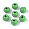 Spray Painted Round Natural Schima Wood Beads WOOD-A018-12mm-08-1