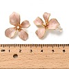 Flower Brass Enamel Stud Earrings EJEW-P308-02G-A-3