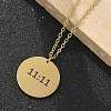 304 Stainless Steel Number 11:11 Pendant Necklaces LS-NJEW-NH0002-01G-05-5
