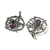Natural Amethyst Pendants G-P547-05AS-06-2