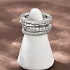 Brass Micro Pave Cubic Zirconia Plain Band Finger Rings for Women RJEW-P160-01I-P-1