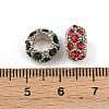 Platinum Plated Alloy Grade A Rhinestone European Beads CPDL-J022-11x6mm-P-2