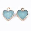 Electroplate Druzy Resin Pendants X-RESI-S366-01D-2