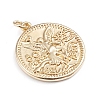 Brass Coin Pendants X-ZIRC-I042-03G-2