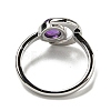 Natural Amethyst Adjustable Rings RJEW-K269-09P-09-3