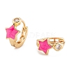Brass Micro Pave Clear Cubic Zirconia Huggie Hoop Earrings EJEW-P187-C-4