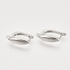 Brass Hoop Earring Findings with Latch Back Closure KK-T048-019P-NF-1