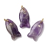 Natural Amethyst Pendants X-G-A297-01G-11-1