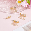 3Pcs 3 Holes Brass Slide Lock Clasps KK-BBC0027-60B-4