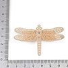 Brass Crystal Rhinestone Hollow 3D Dragonfly Connector Charms KK-A261-07KCG-3