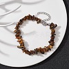 Natural Tiger Eye Chips Beaded Bracelet BJEW-JB09686-03-4