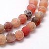 Frosted Natural Agate Beads Strands G-F367-8mm-03-4