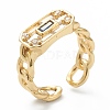 Brass Micro Pave Clear Cubic Zirconia Rings RJEW-J074-03G-C-2