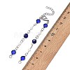 Handmade Lampwork Blue Evil Eye and 304 Stainless Steel Glass Flat Round Link Chain Bracelet Making AJEW-JB01644-4