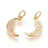 Brass Micro Pave Cubic Zirconia Pendants X-ZIRC-G166-09G-2