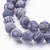 Natural Black Silk Stone/Netstone Beads Strands X-G-F520-57-6mm-3