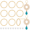 BENECREAT 20Pcs Brass Textured Ring Stud Earrings for Women KK-BC0009-23-1