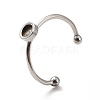 Non-Tarnish 304 Stainless Steel Cuff Ring Findings STAS-E044-04P-3