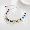 Bohemian Bell Alloy Colorful Enamel Tassel Anklets for Women FS-WG4DBF7-03-1