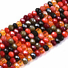 Electroplate Mixed Color Glass Beads Strands GLAA-T006-07-B01-1