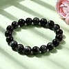 Grade A Natural Eagle Eye Stone Round Beads Stretch Bracelets for Women BJEW-L712-B06-10mm-2
