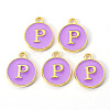 Golden Plated Alloy Enamel Charms ENAM-S118-10P-2