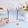 Alloy Crystal Wand Display Stands with Wooden Base BDIS-WH0014-07C-EB-3