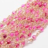 Faceted Round Natural Agate Handmade Beaded Chains CHC-L034-26-NR-1