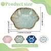 4Pcs 4 Colors Flambed Glazed Lotus Leaf Multi-Use Jewelry Plate for Rings Necklace Bracelet Display AJEW-FG0003-59-2