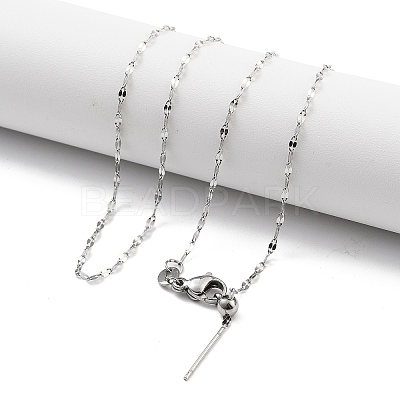 Adjustable 304 Stainless Steel Dapped Chain Necklaces LS-NJEW-K270-02P-1
