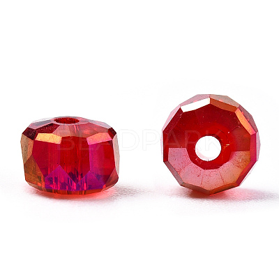 Transparent Electroplate Glass Beads Strands EGLA-YWC0001-6mm-02-1