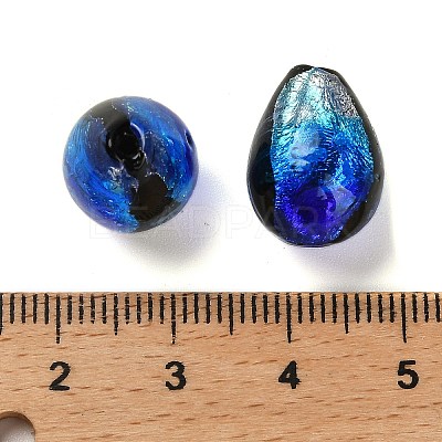 Gradient Color & Luminous Handmade Silver Foil Lampwork Beads LAMP-I028-07A-1