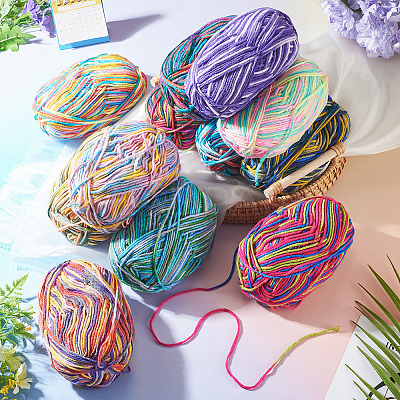 Light Gradient Segment Dyed Polyester Yarn DIY-TADJ0002-005J-1