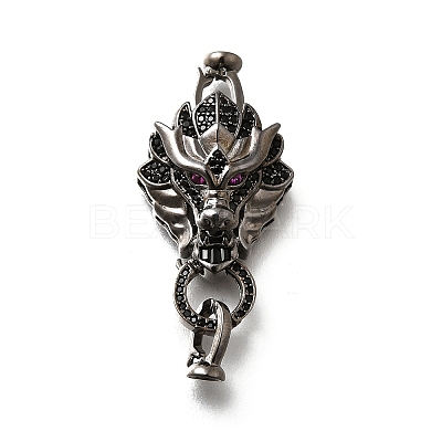 Brass Micro Pave Cubic Zirconia Fold Over Clasps KK-M318-25B-1