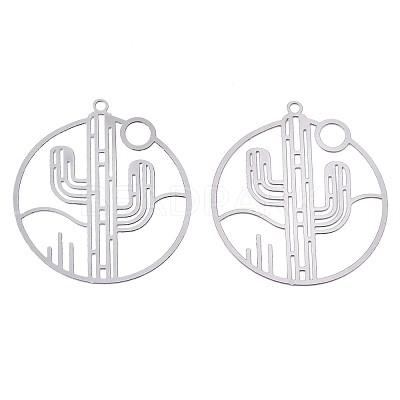 Non-Tarnish 201 Stainless Steel Filigree Pendants X-STAS-S118-027P-1