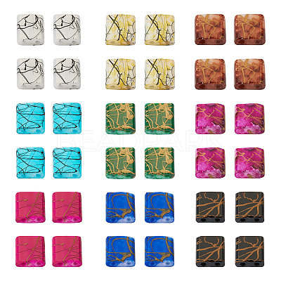 180Pcs 9 Colors 2-Hole Drawbench Glass Seed Beads SEED-TA0001-06-1