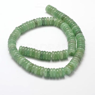 Flat Round/Disc Natural Green Aventurine Bead Strands G-L405-07-8mm-1