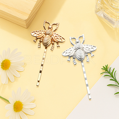 8Pcs 2 Colors Iron & Alloy Hair Bobby Pins PHAR-HY0001-10-1