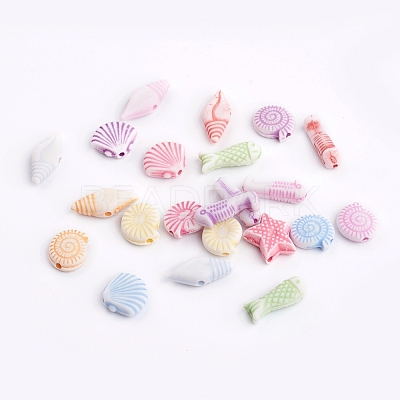 Craft Style Colorful Acrylic Beads X-MACR-Q153-M023-1