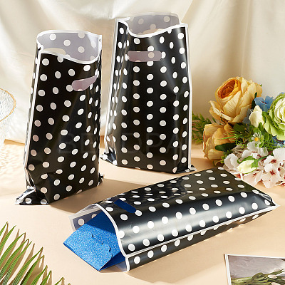 Polka Dot PET Plastic Packing Bags with Die Cut Hole Handle ABAG-TADJ0002-001G-1